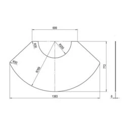 Funkenschutzplatte Olsberg - Radius 25,5 Cm