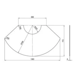 Funkenschutzplatte Olsberg - Radius 22 Cm